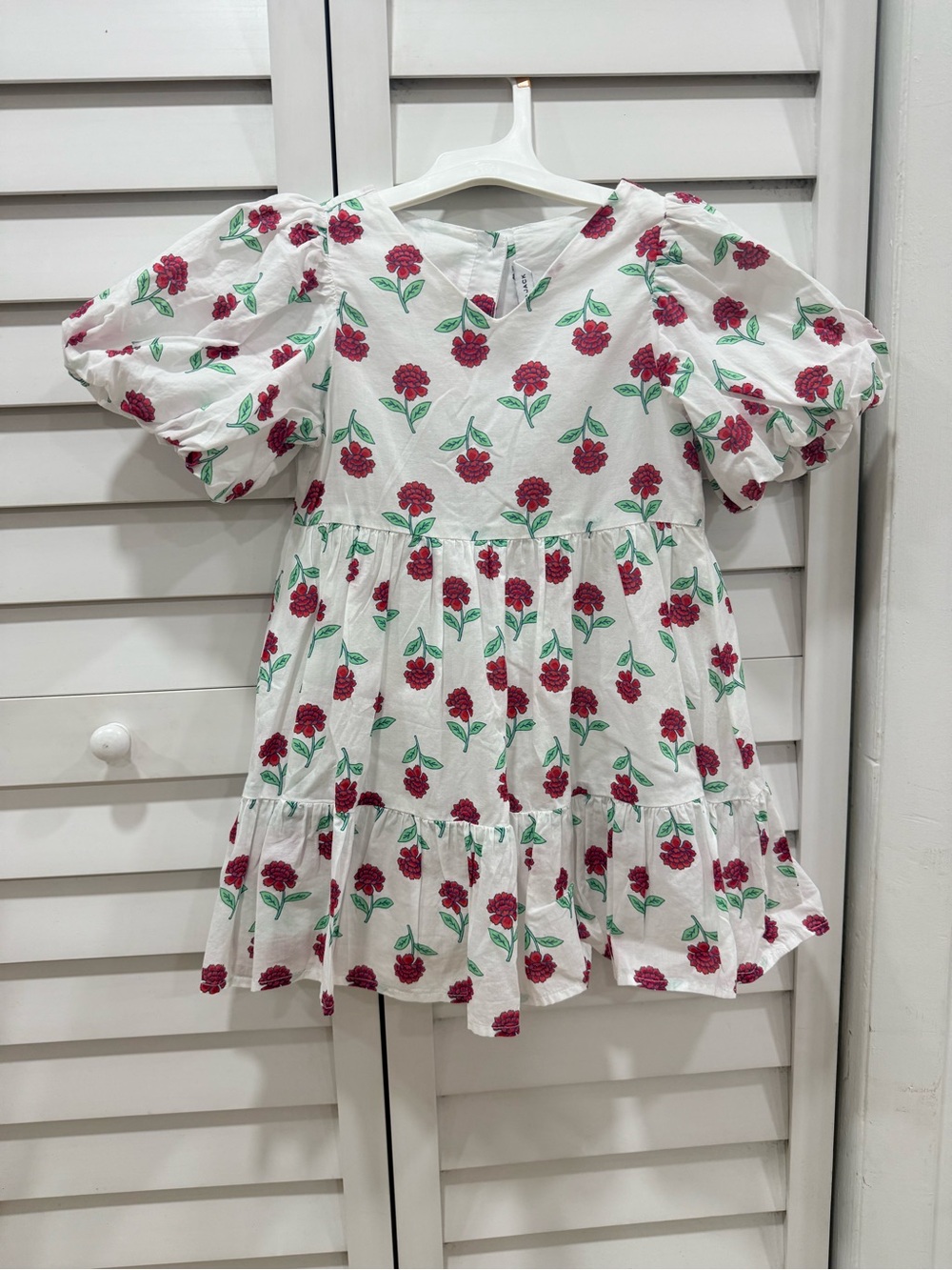 Janie and Jack White Dress with Pink Floral Print